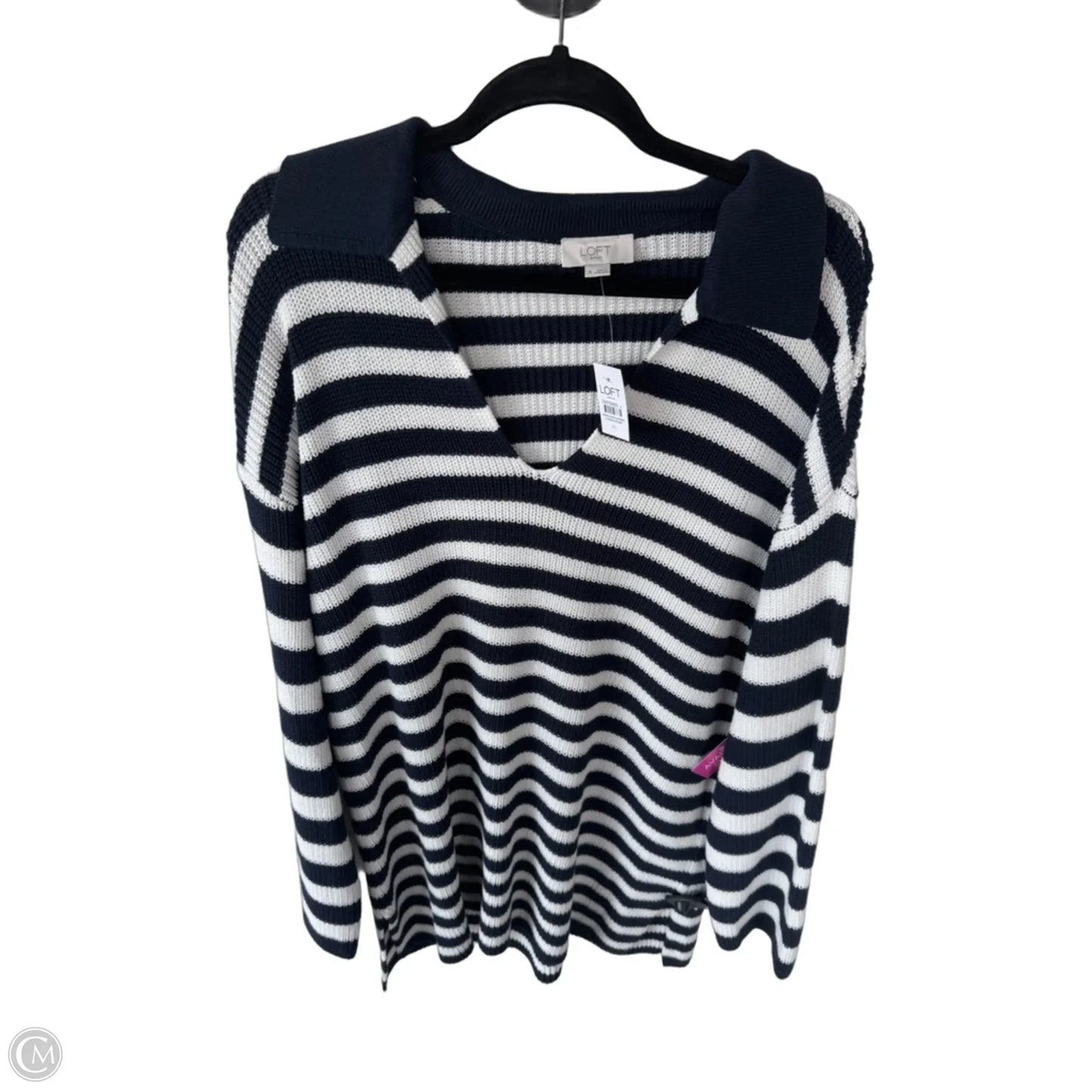 Sweater By Loft In Blue & White, Size: Xl