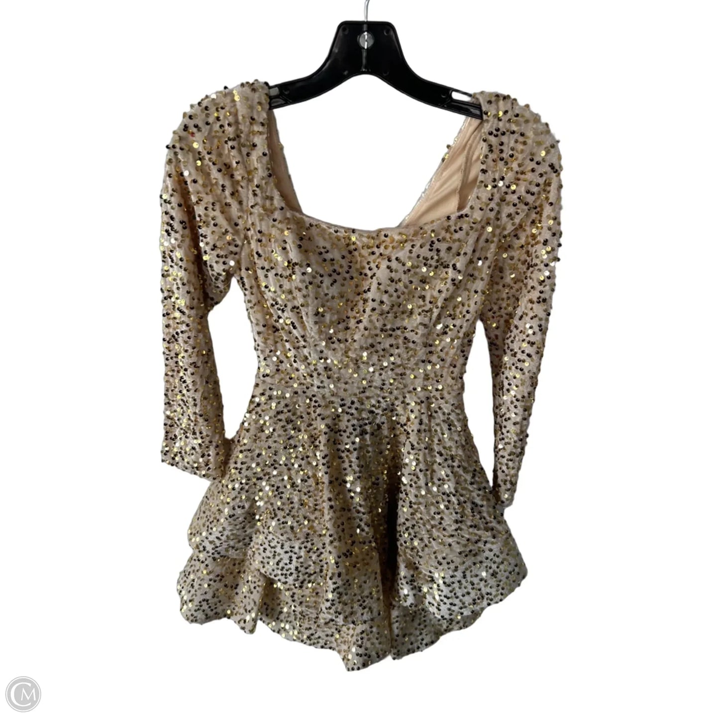 Dress Party Short By Clothes Mentor In Gold, Size: S