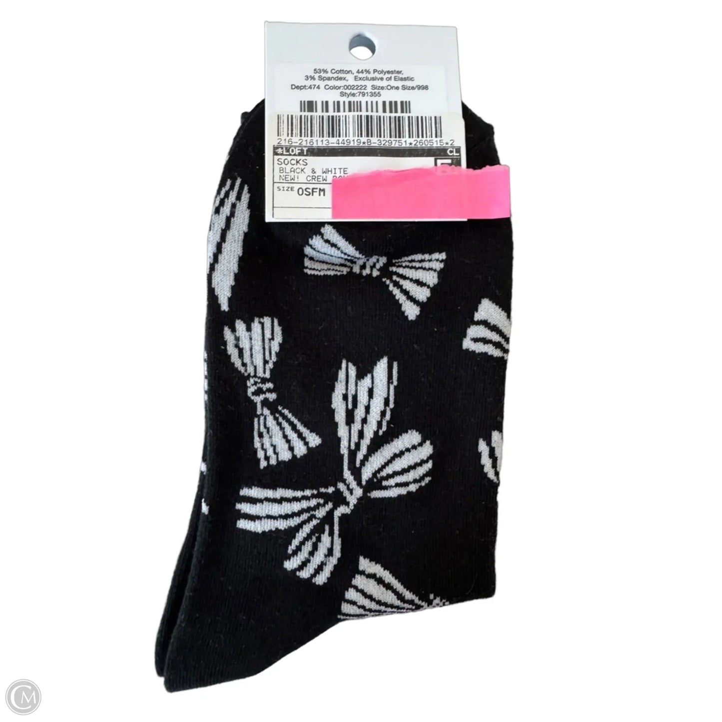 Socks By Loft In Black & White, Size: Osfm