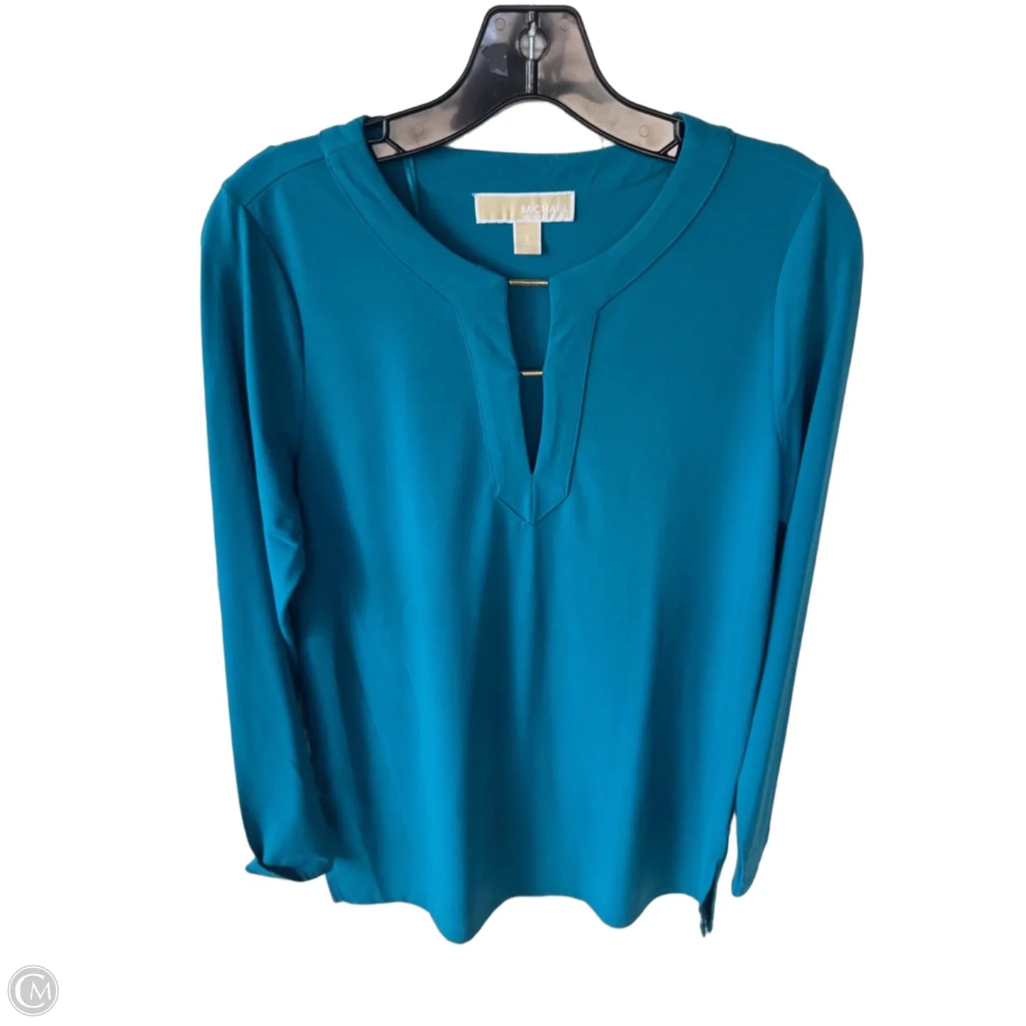 Tunic Long Sleeve By Michael By Michael Kors In Blue & Gold, Size: S