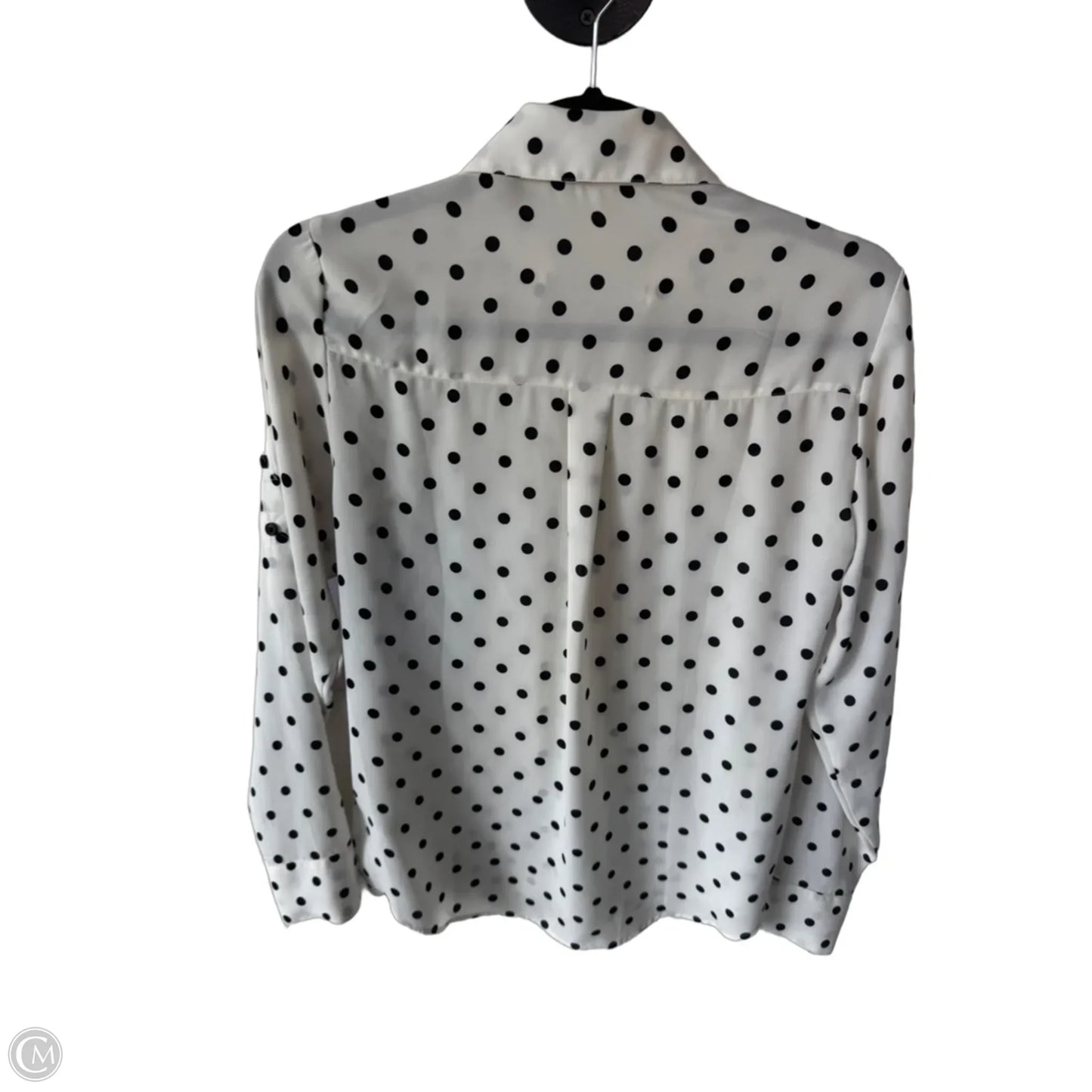Blouse Long Sleeve By Express In Black & White, Size: Xs