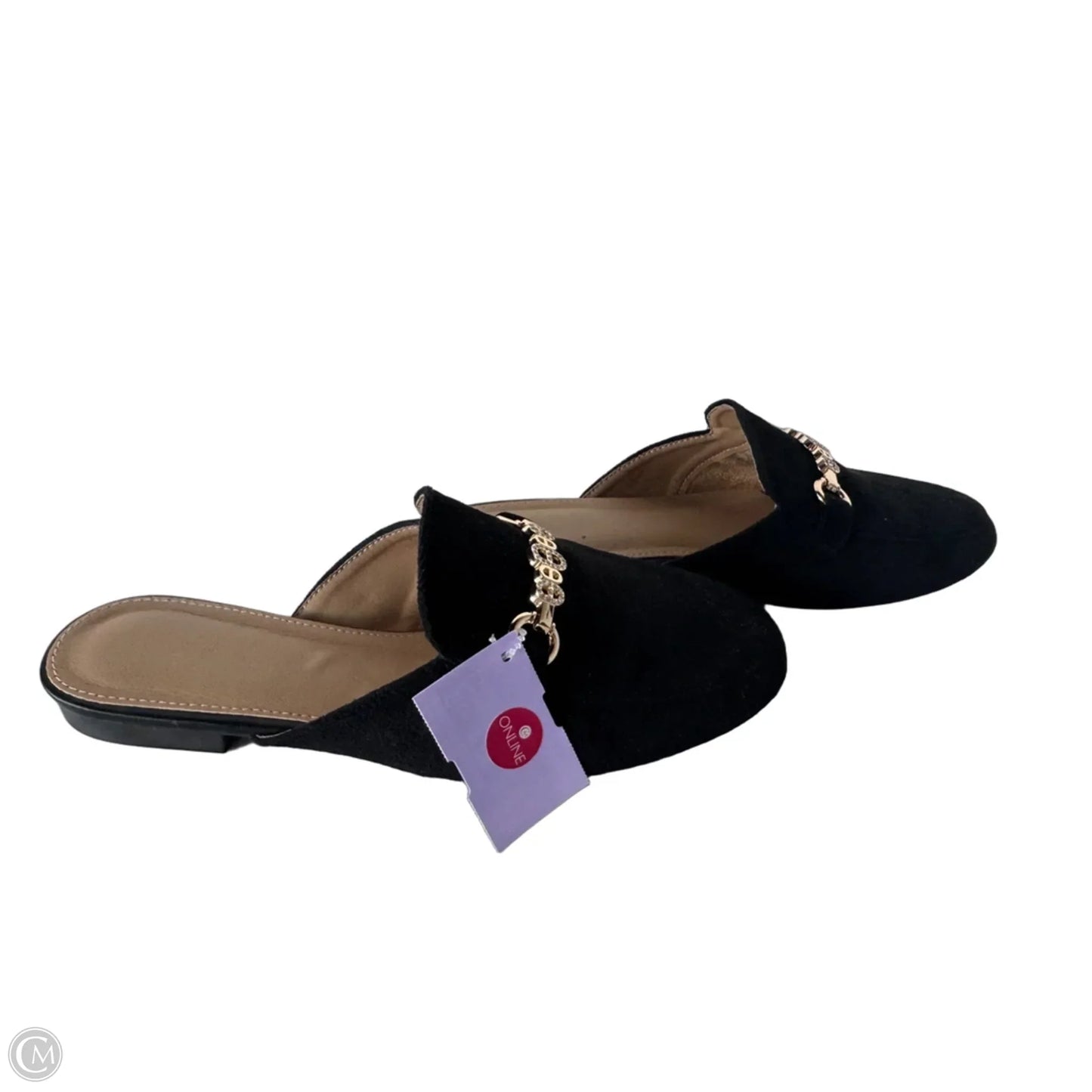 Shoes Flats By Cme In Black & Gold, Size: 8