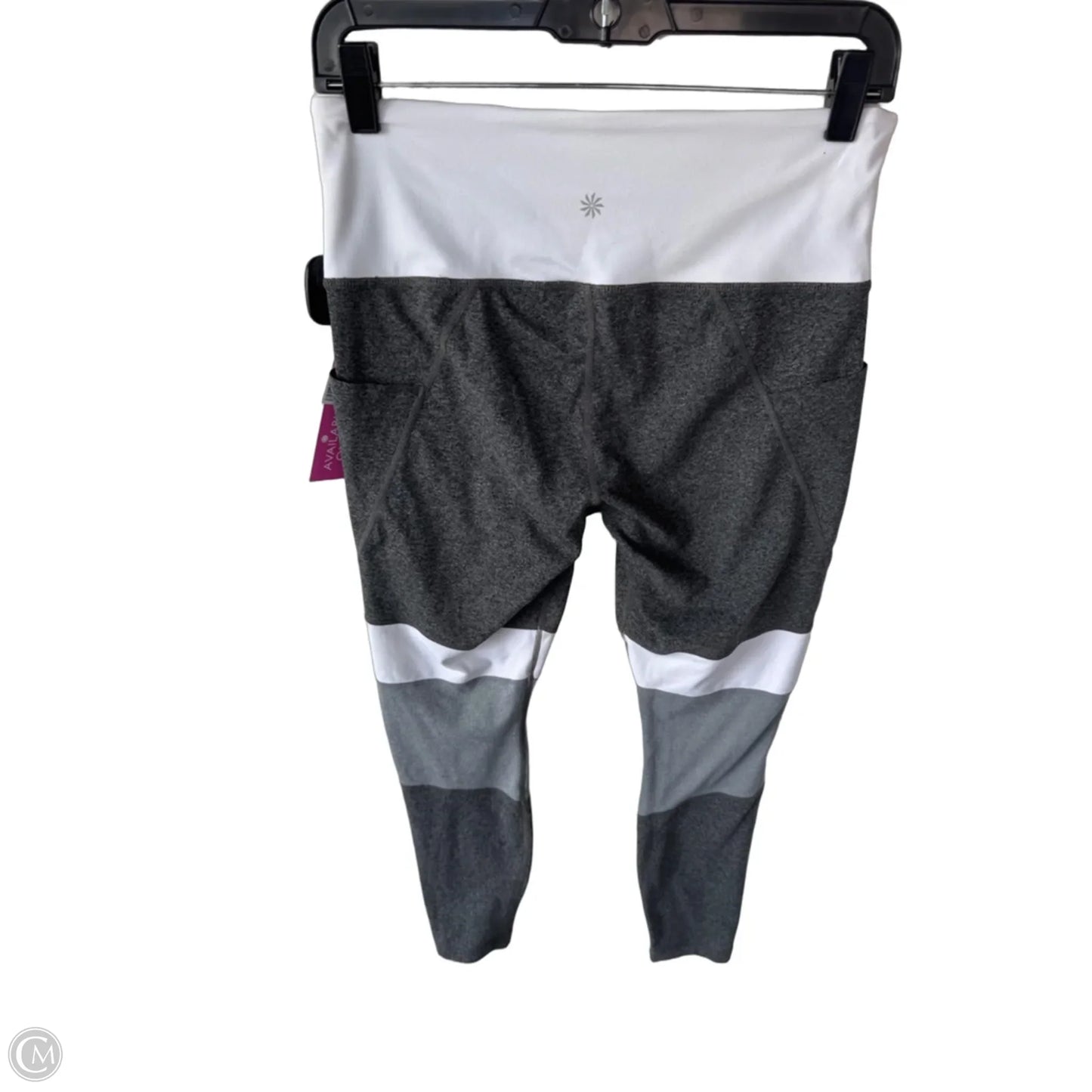 Athletic Leggings By Athleta In Grey & White, Size: 8