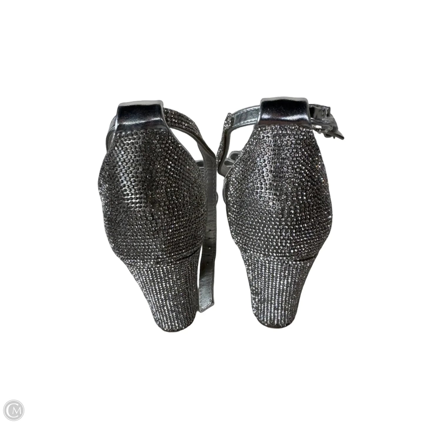 Sandals Heels Block By Windsor In Silver, Size: 8.5