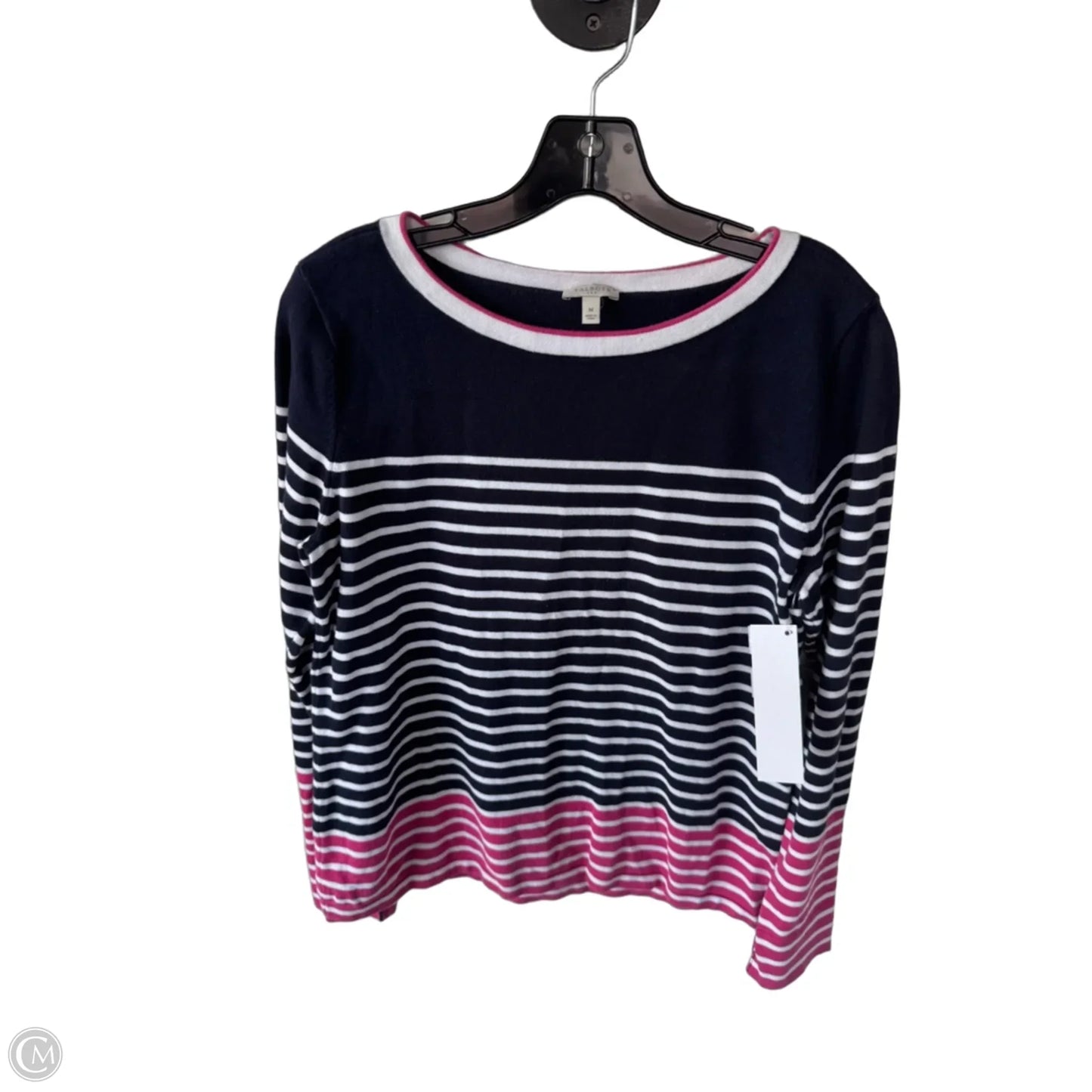 Sweater By Talbots In Blue & White, Size: M