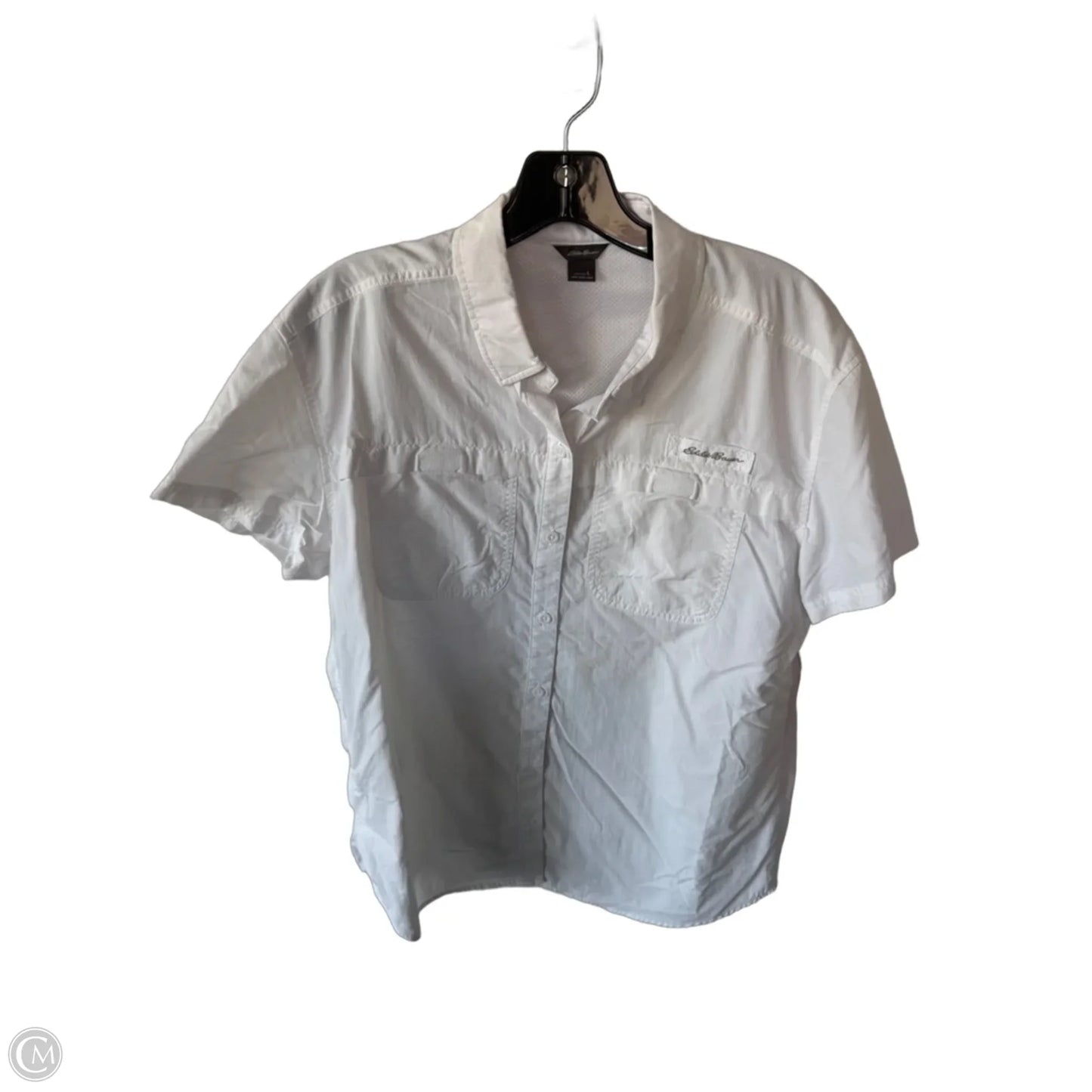 Top Short Sleeve By Eddie Bauer In White, Size: L