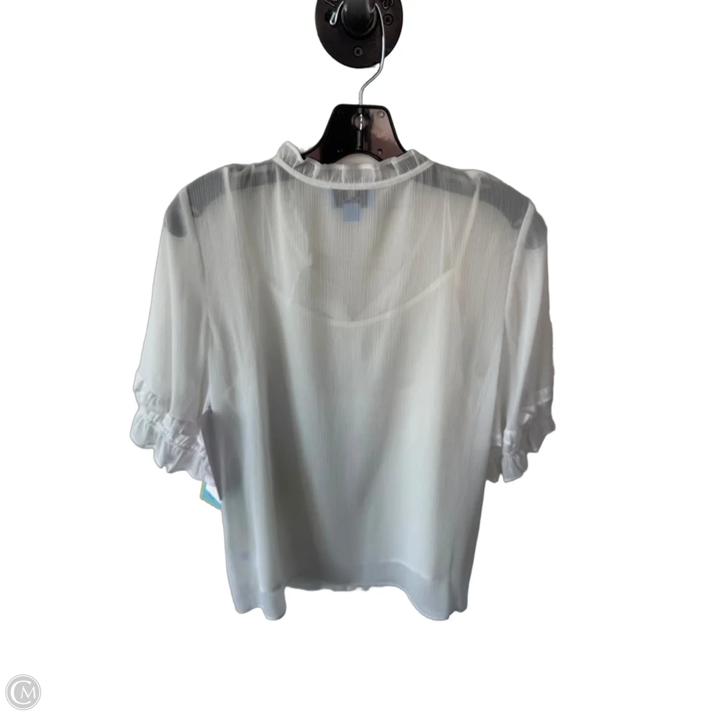 Blouse Short Sleeve By Cece In White, Size: M