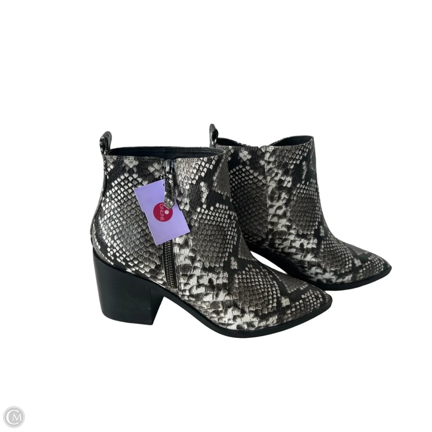 Boots Ankle Heels By Treasure And Bond In Snakeskin Print, Size: 8.5