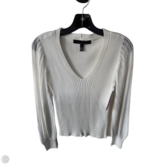 Top Long Sleeve By White House Black Market In White, Size: S