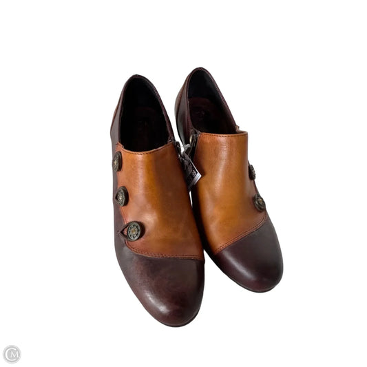 Shoes Heels Block By Spring Step In Brown & Gold, Size: 10.5