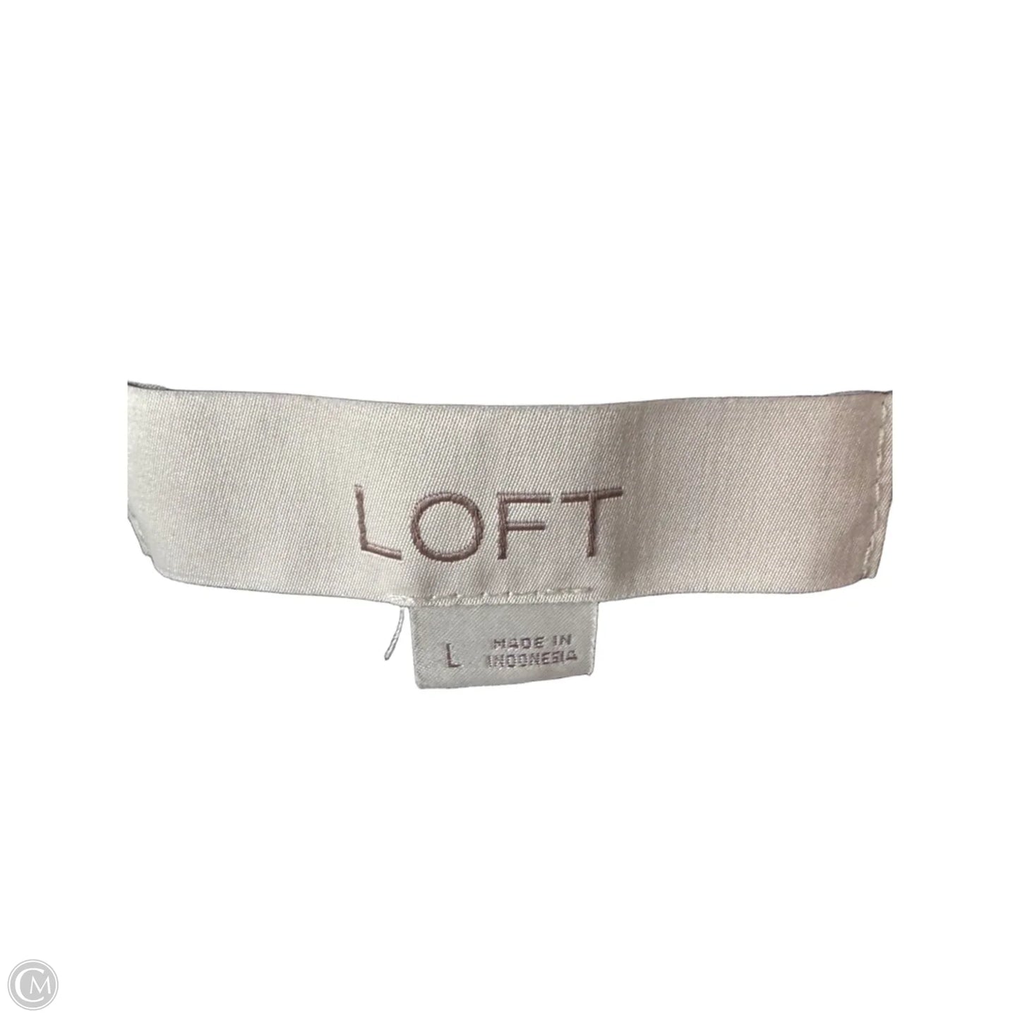Blouse Long Sleeve By Loft In Blue & White, Size: L