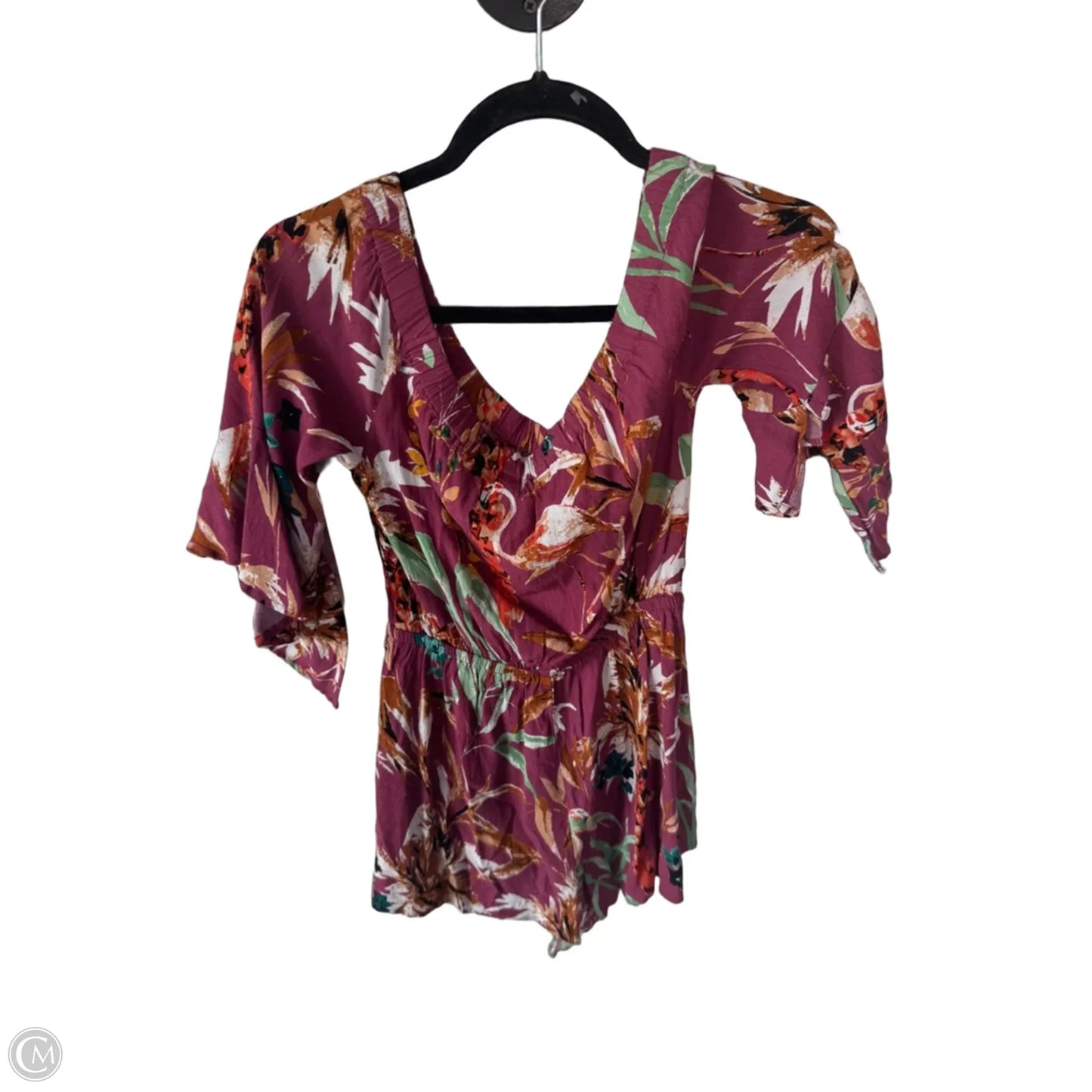 Romper By Express In Pink & Tan, Size: S