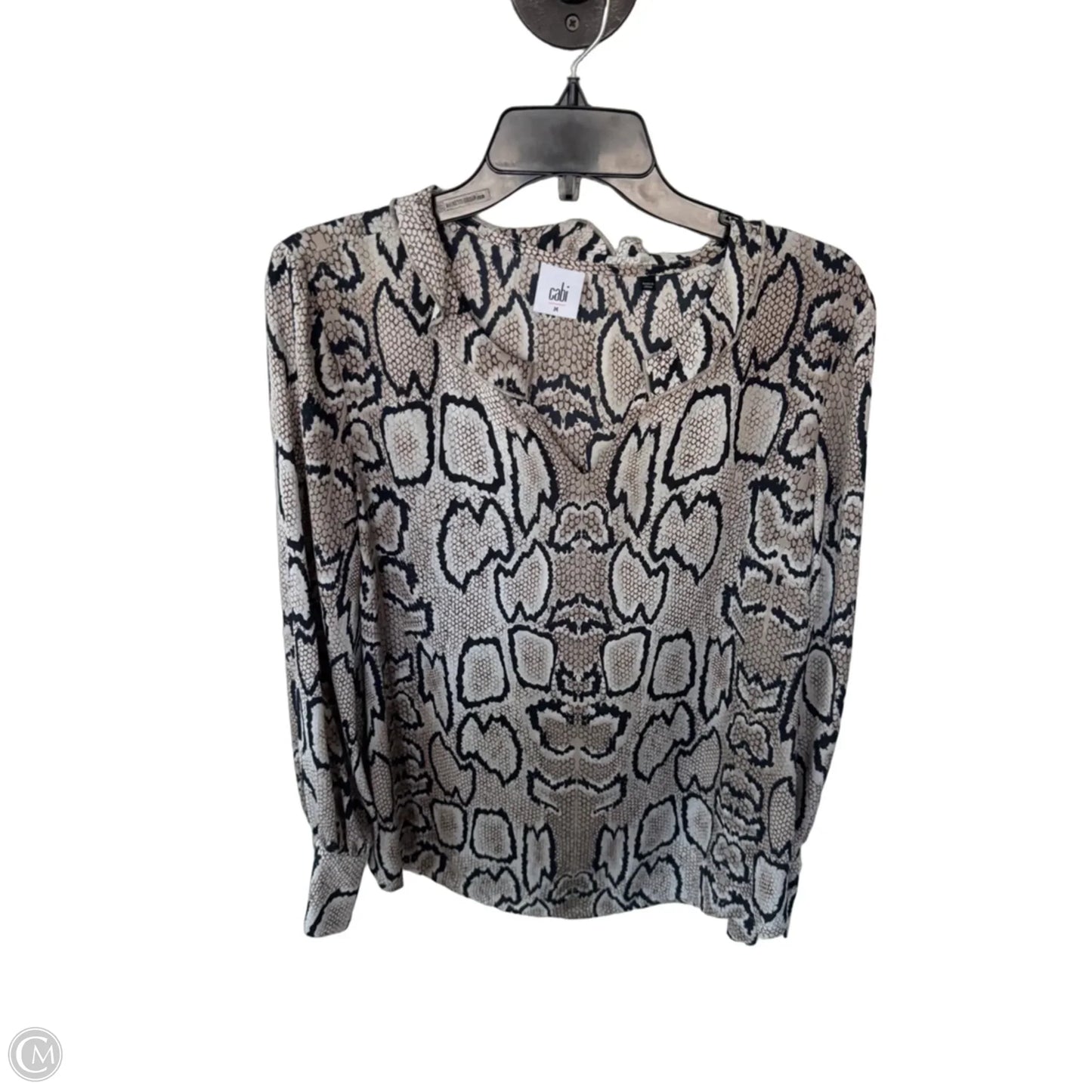 Blouse Long Sleeve By Cabi In Snakeskin Print, Size: M