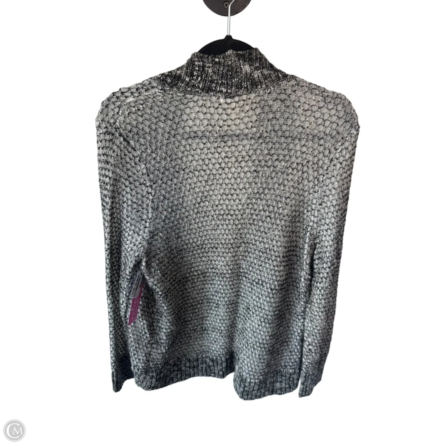 Sweater Cardigan By Chicos In Black & Cream, Size: L