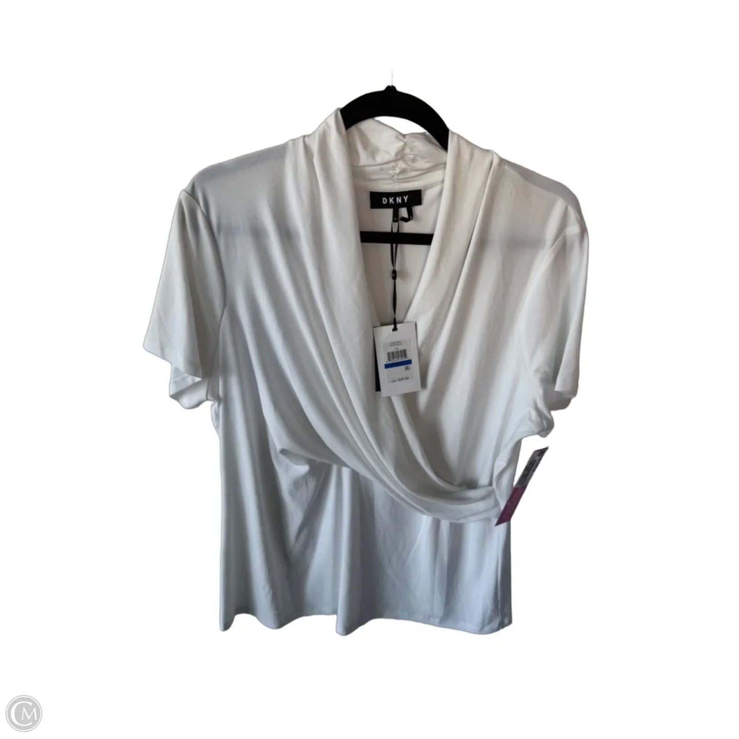 Blouse Short Sleeve By Dkny In White, Size: Xl