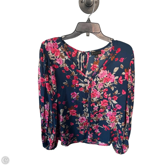 Blouse Long Sleeve By Bobeau In Blue & Purple, Size: M