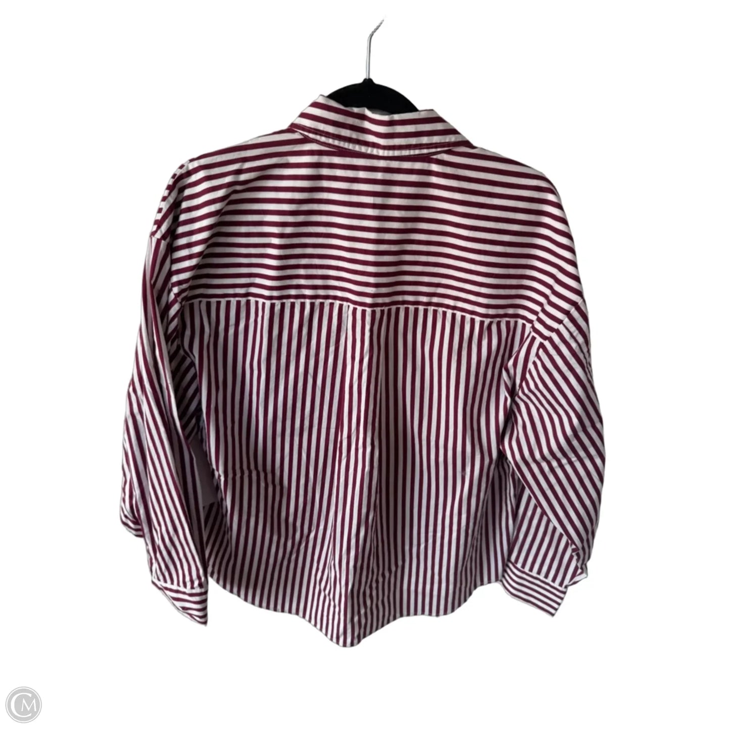 Blouse Long Sleeve By Pistola In Red & White, Size: S