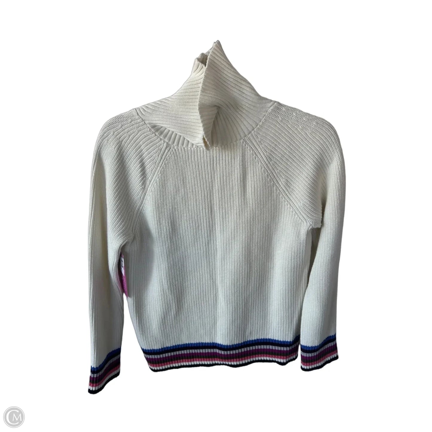 Sweater By Talbots In Cream & Green, Size: M
