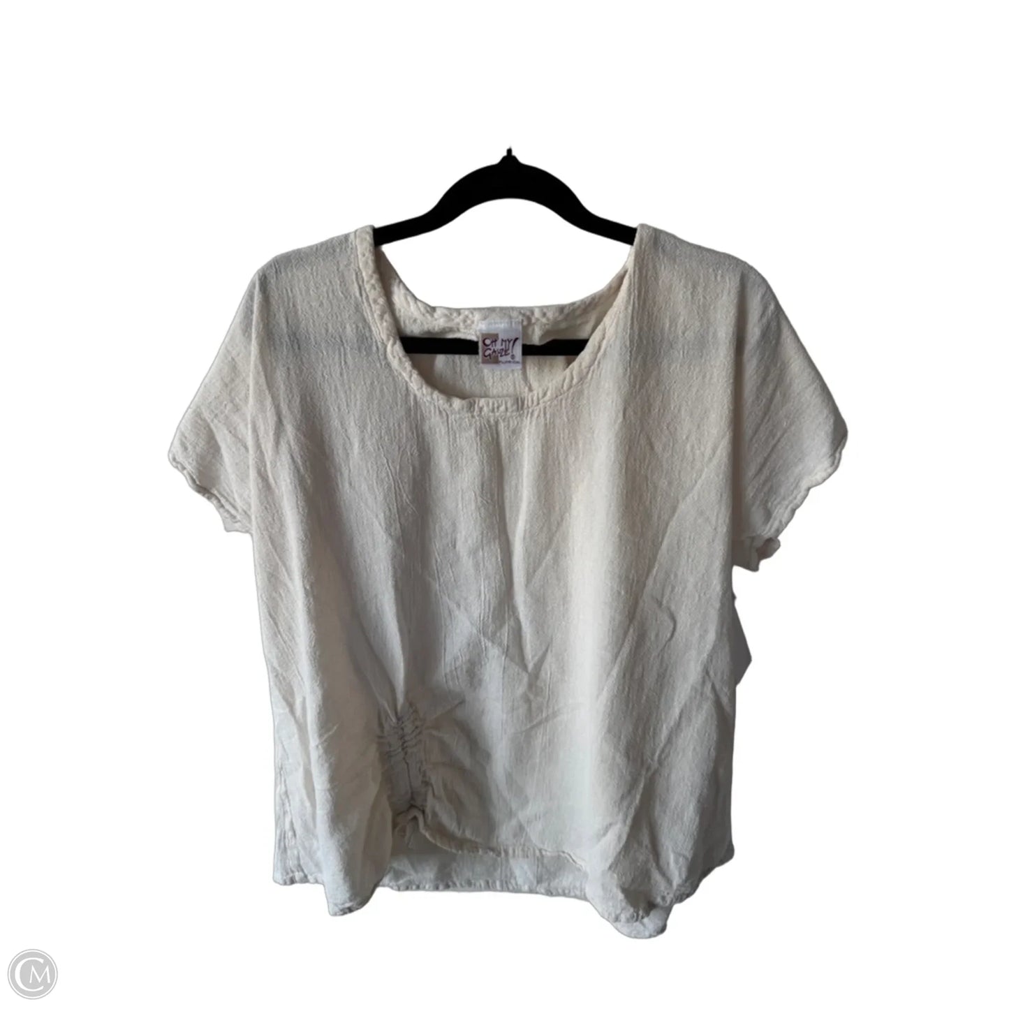 Top Short Sleeve By Oh My Gauze In Cream, Size: L