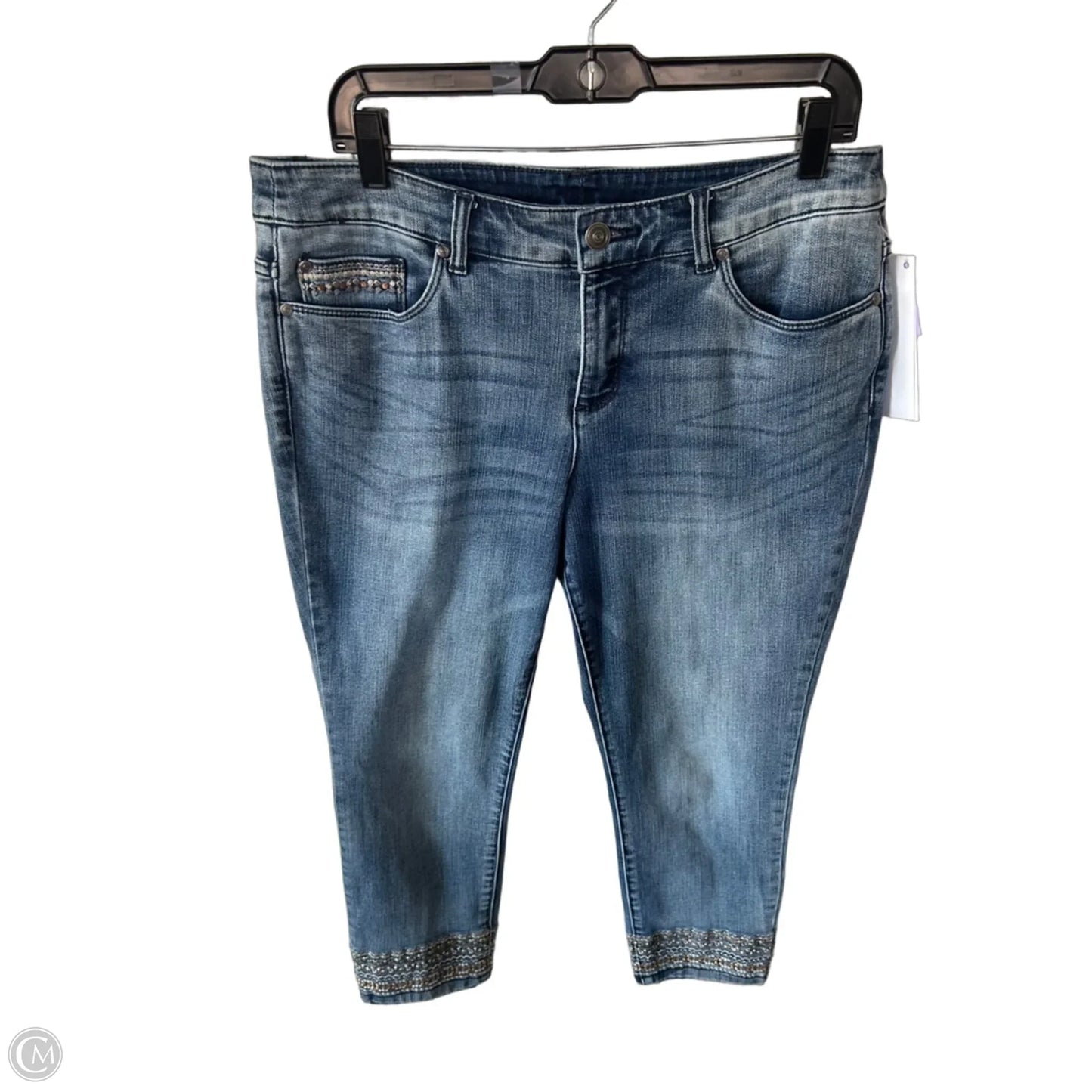 Jeans Skinny By Christopher And Banks In Blue Denim, Size: 12p