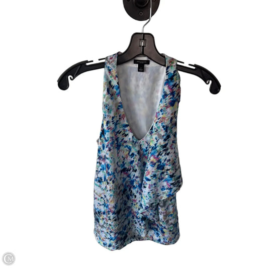 Blouse Sleeveless By Ann Taylor In Blue & White, Size: Xs