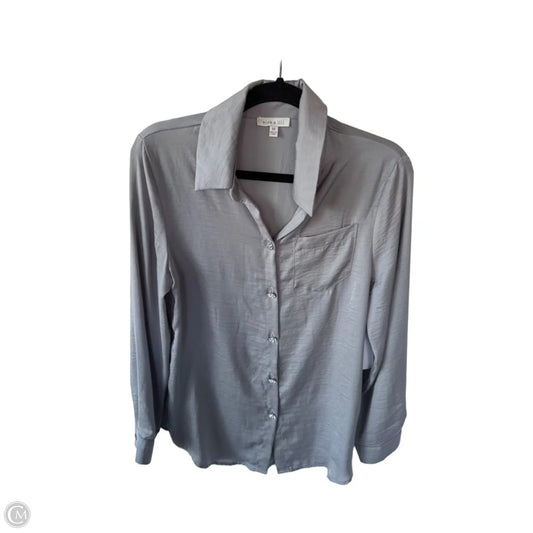 Blouse Long Sleeve By Clothes Mentor In Grey, Size: M