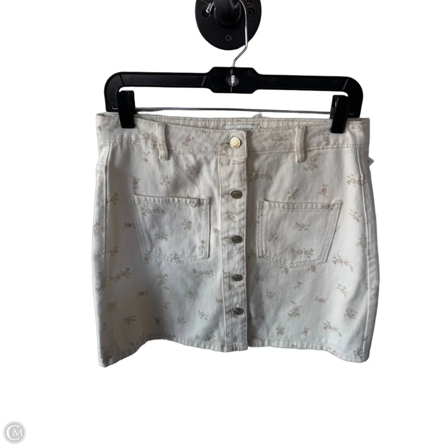 Skirt Mini & Short By Molly Bracken In Cream Denim, Size: M