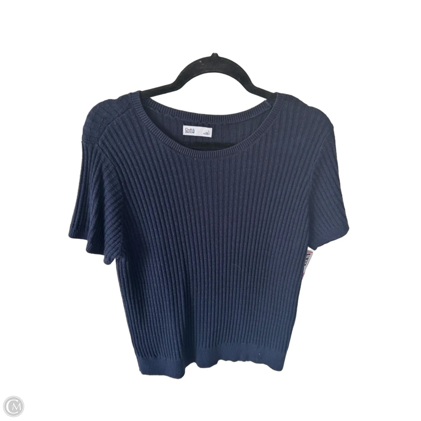 Sweater Short Sleeve By Croft And Barrow In Blue, Size: L