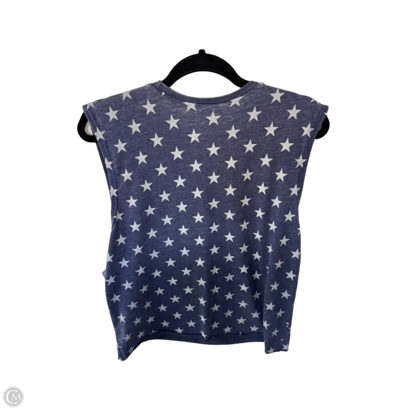 Top Short Sleeve By Cmb In Blue & White, Size: S