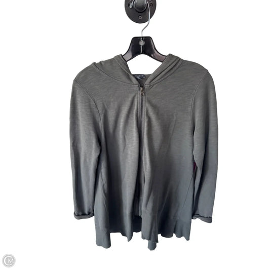 Athletic Sweatshirt Hoodie By Lilla P In Green & Grey, Size: S