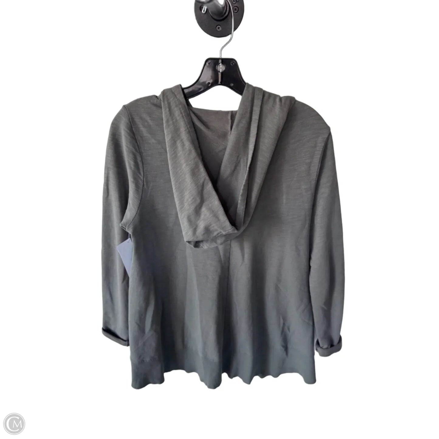 Athletic Sweatshirt Hoodie By Lilla P In Green & Grey, Size: S