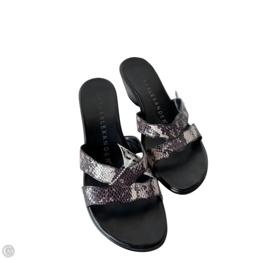 Sandals Heels Wedge By Cmc In Snakeskin Print, Size: 8.5