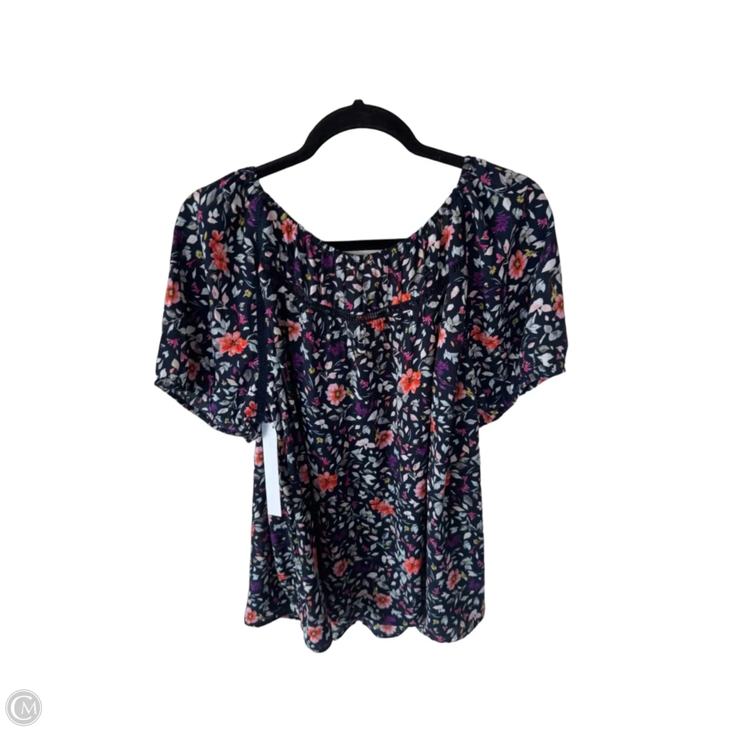 Blouse Short Sleeve By Daniel Rainn In Blue & Orange, Size: 2x
