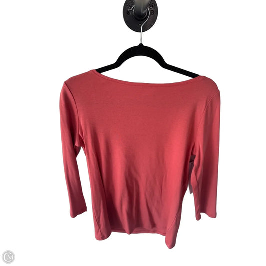 Top 3/4 Sleeve Basic By Talbots In Orange, Size: Mp