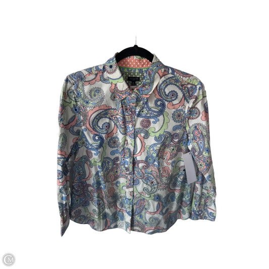 Blouse Long Sleeve By Talbots In Paisley Print, Size: Mp