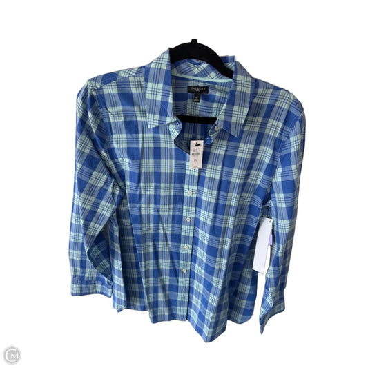 Blouse Long Sleeve By Talbots In Blue & Green, Size: Lp
