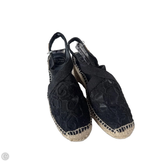Shoes Heels Wedge By Cmb In Black & Tan, Size: 6.5