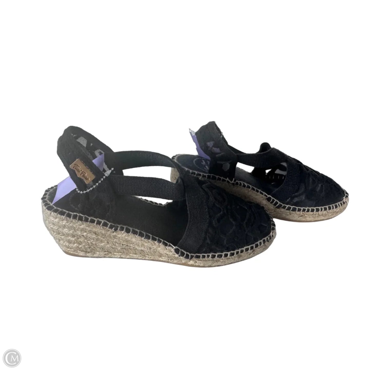 Shoes Heels Wedge By Cmb In Black & Tan, Size: 6.5