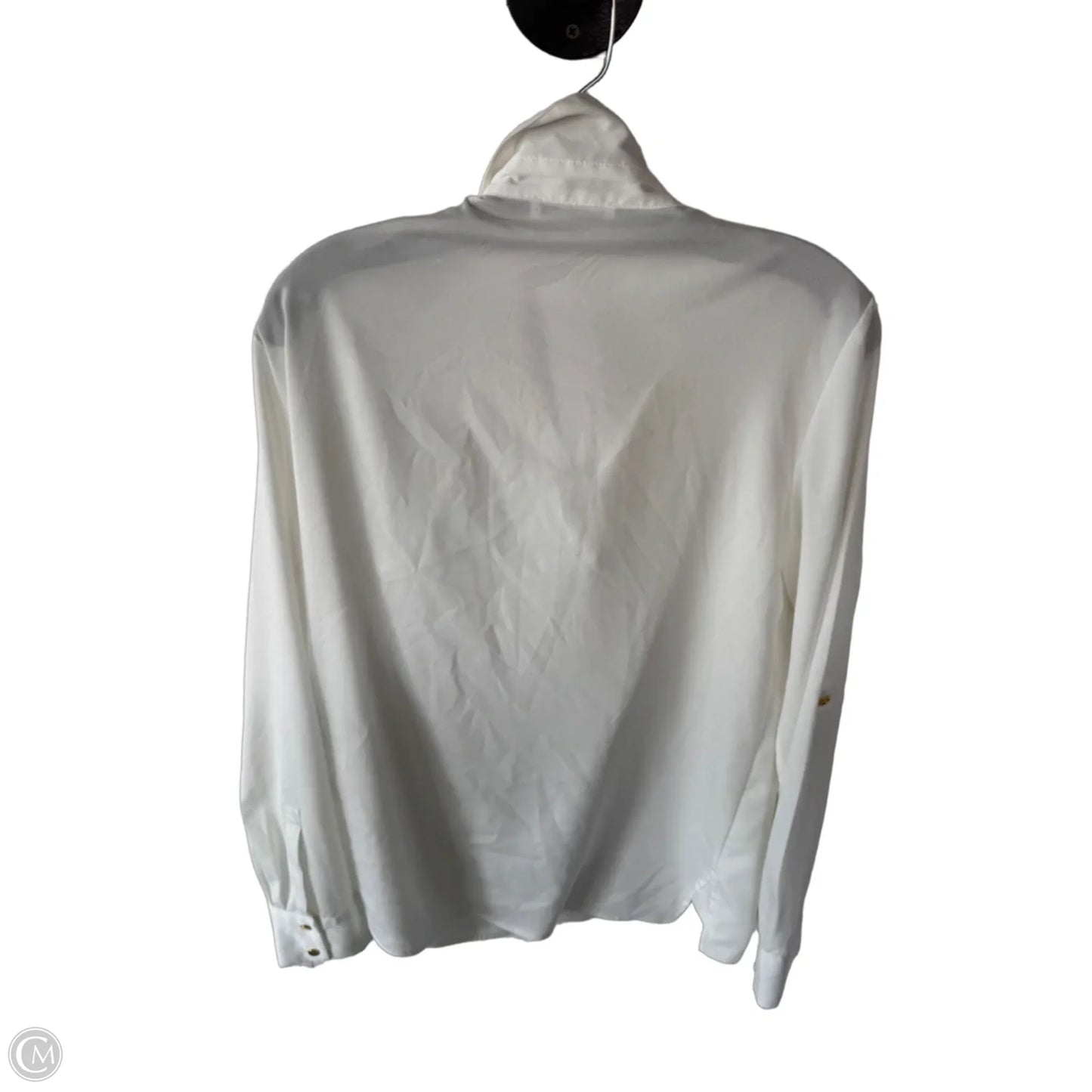 Blouse Long Sleeve By Calvin Klein In Ivory, Size: M