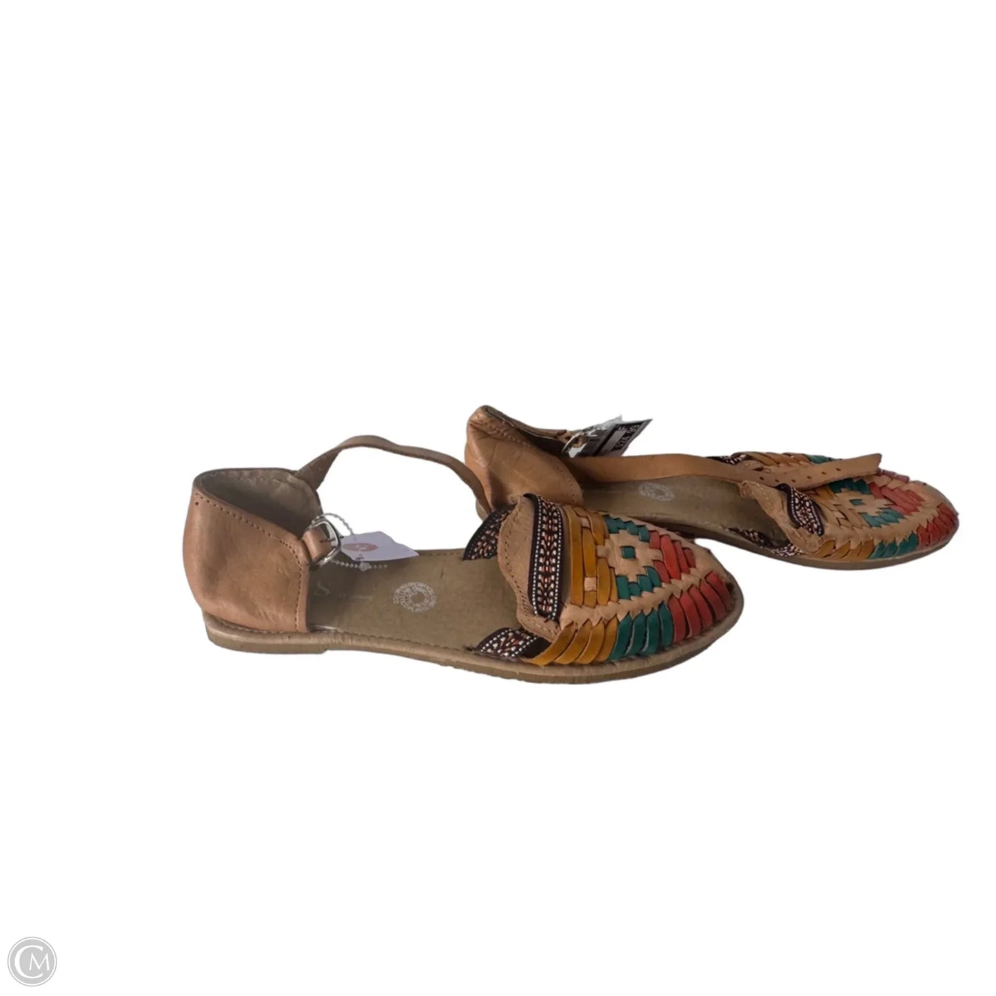 Shoes Flats By Cmc In Brown & Orange, Size: 9