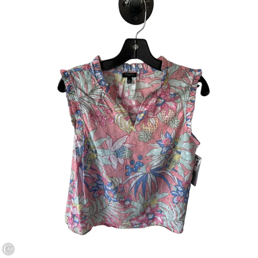 Blouse Sleeveless By Talbots In Pink & Yellow, Size: Mp