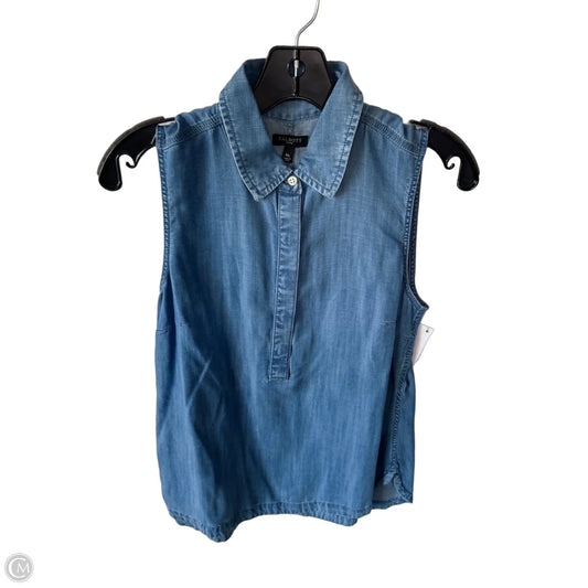 Blouse Sleeveless By Talbots In Blue Denim, Size: Mp