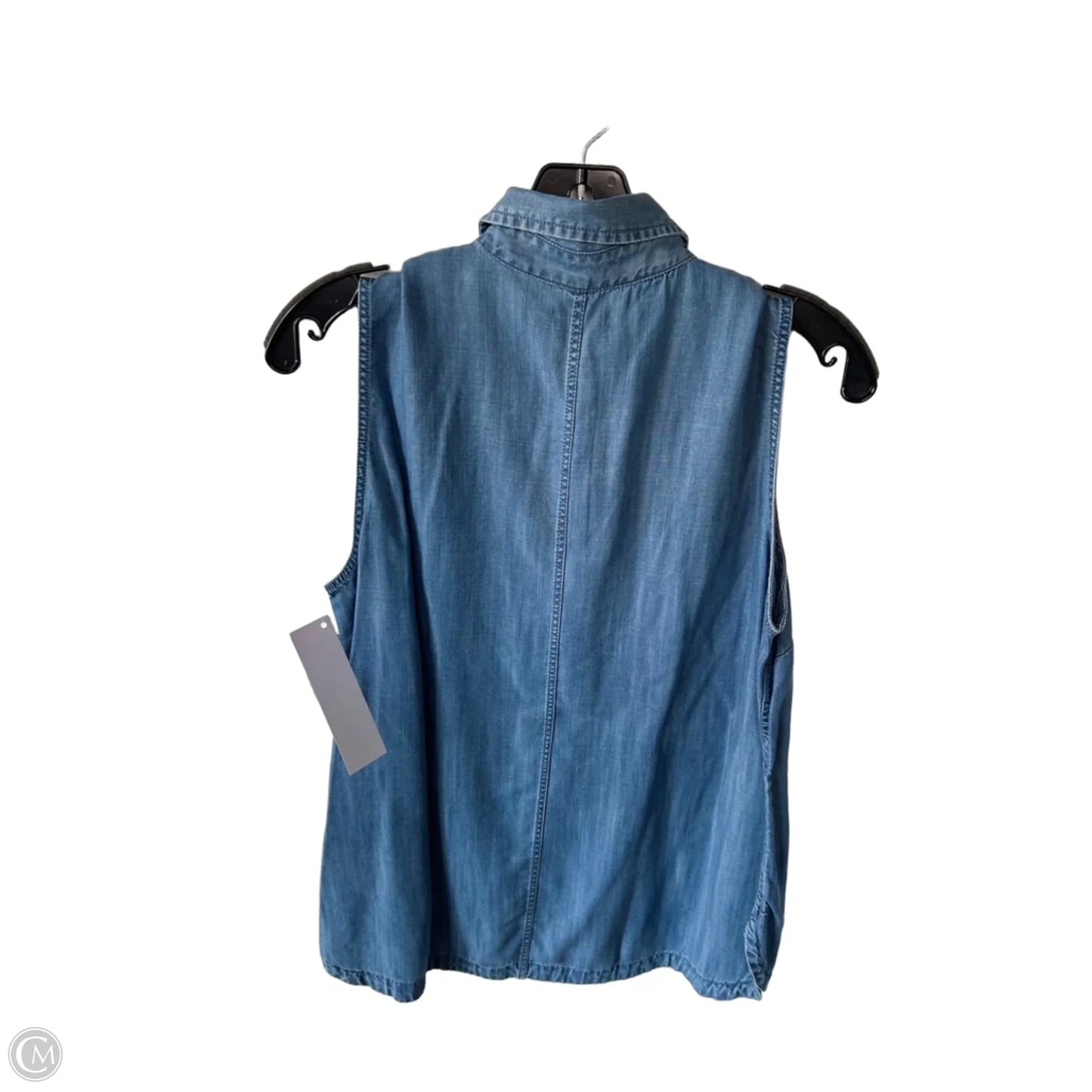 Blouse Sleeveless By Talbots In Blue Denim, Size: Mp
