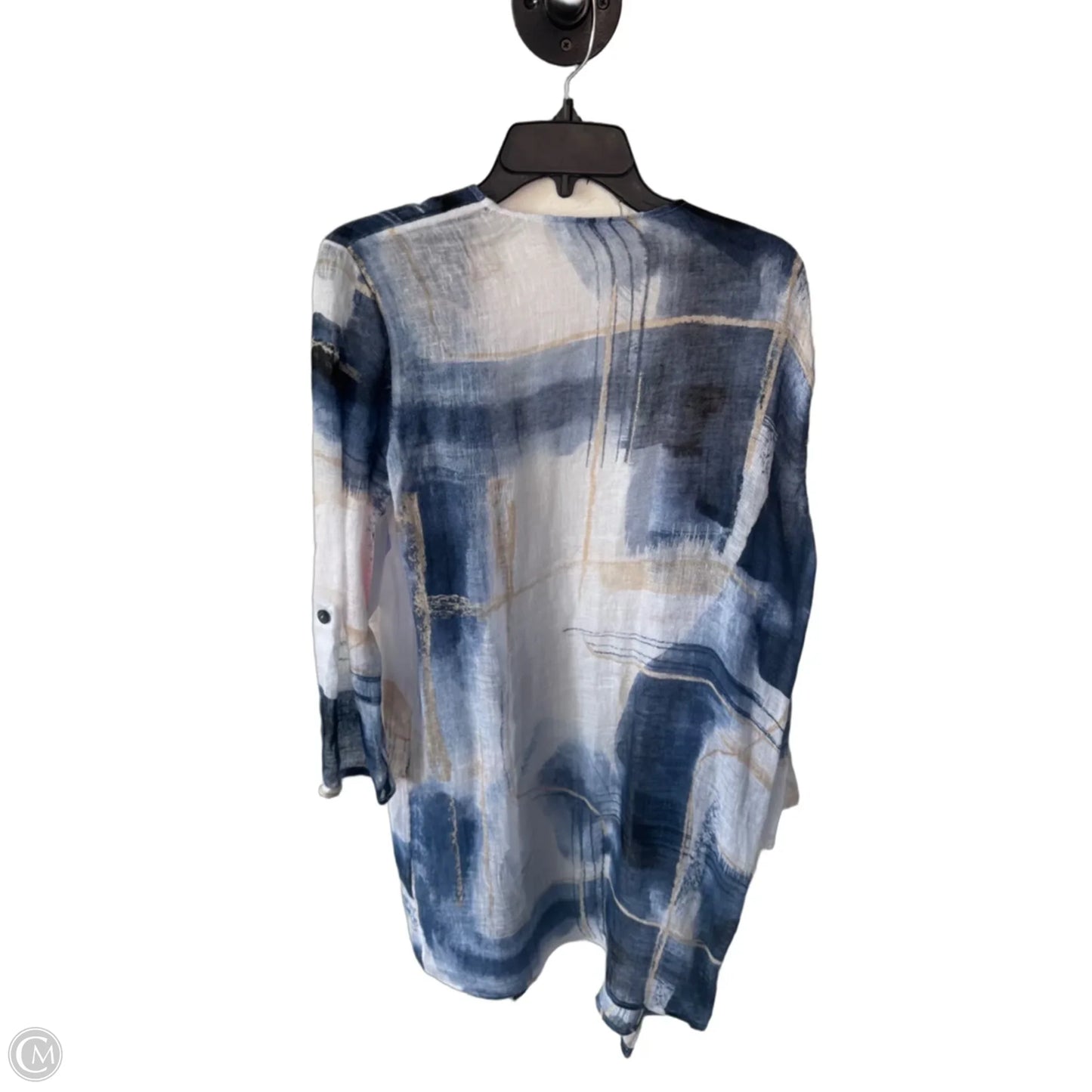 Kimono By Nic + Zoe In Blue & Tan, Size: M