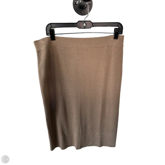Skirt Midi By Talbots In Gold & Tan, Size: L
