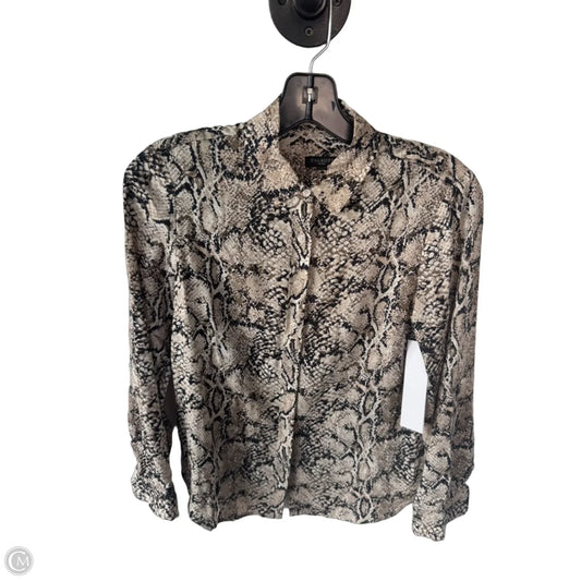 Blouse Long Sleeve By Talbots In Snakeskin Print, Size: Xsp