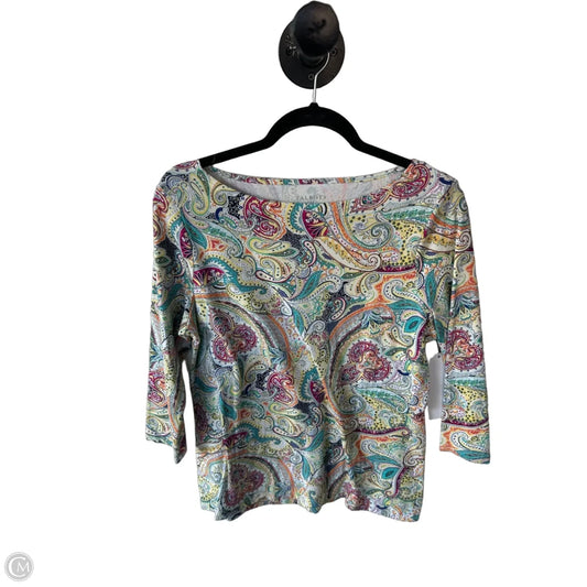 Top 3/4 Sleeve By Talbots In Paisley Print, Size: M