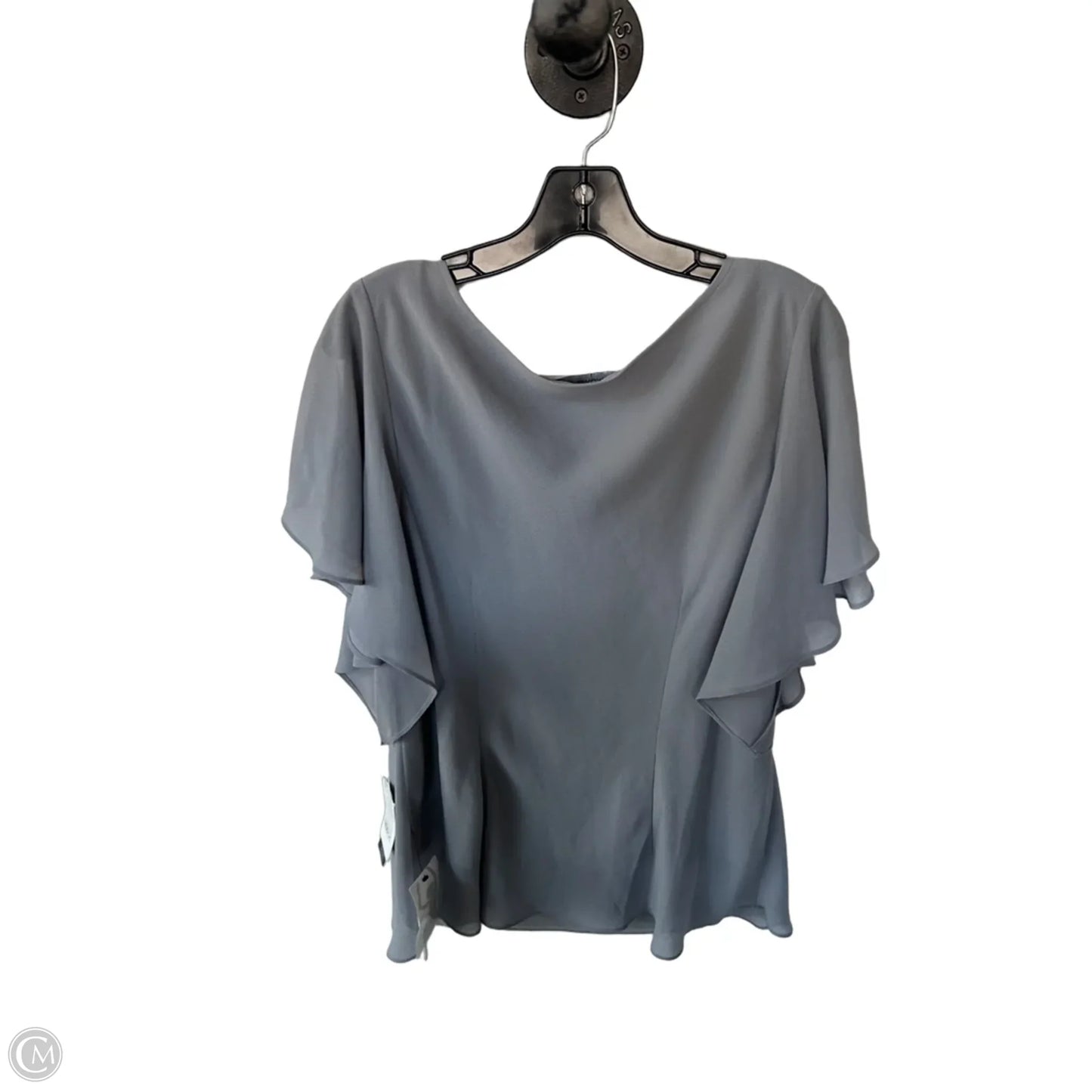 Blouse Short Sleeve By Alex Evenings In Grey, Size: 2x