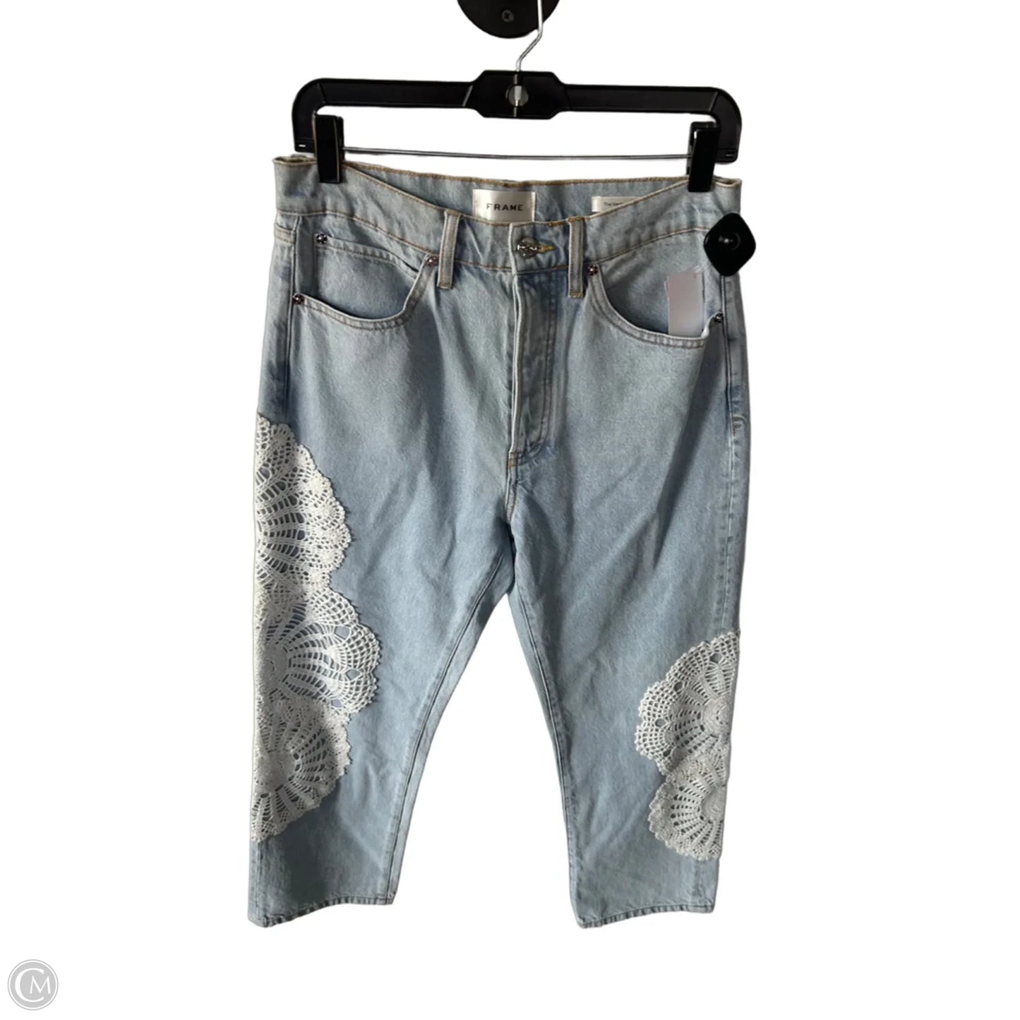 Jeans Straight By Frame In Blue Denim, Size: 4