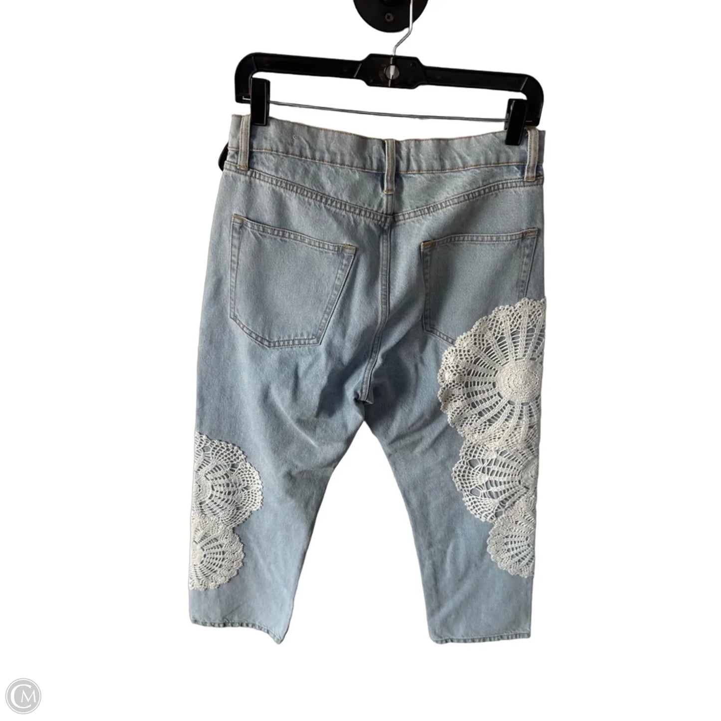 Jeans Straight By Frame In Blue Denim, Size: 4